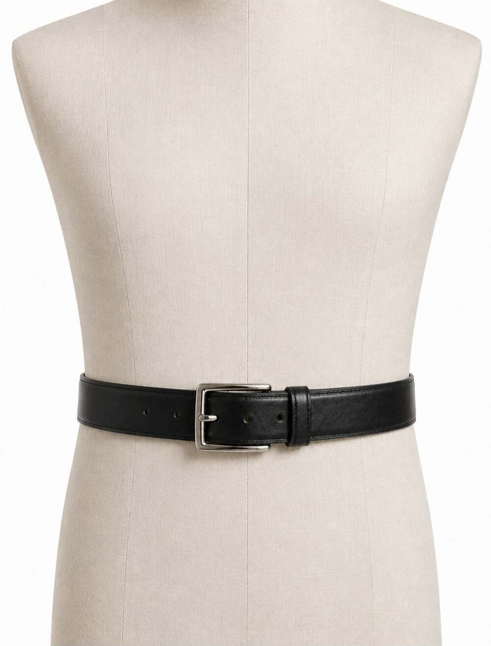 Vintage Mens Black Leather Belt Large Top Grain Cowhide Made USA 1.75"